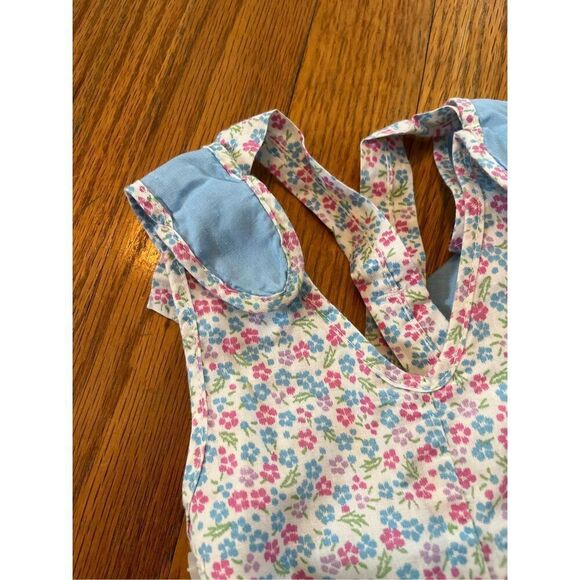 Vintage Debbie Dare Girls Floral Bunny Ears Scalloped Romper Size 18mo - Picture 3 of 5